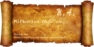 Mifkovics Akács névjegykártya